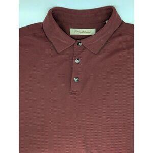 Tommy Bahama Shirt Polo Men's XL‎ Red Burgundy Wine Beach Summer Short Sleeve